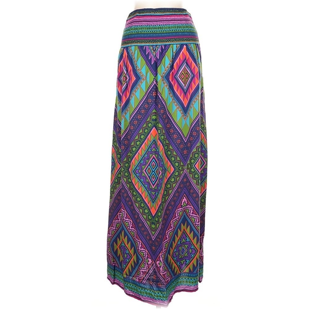 Flying Tomato Colorful Convertible Smocked Strapless Dress Maxi Skirt Large - Picture 2 of 9
